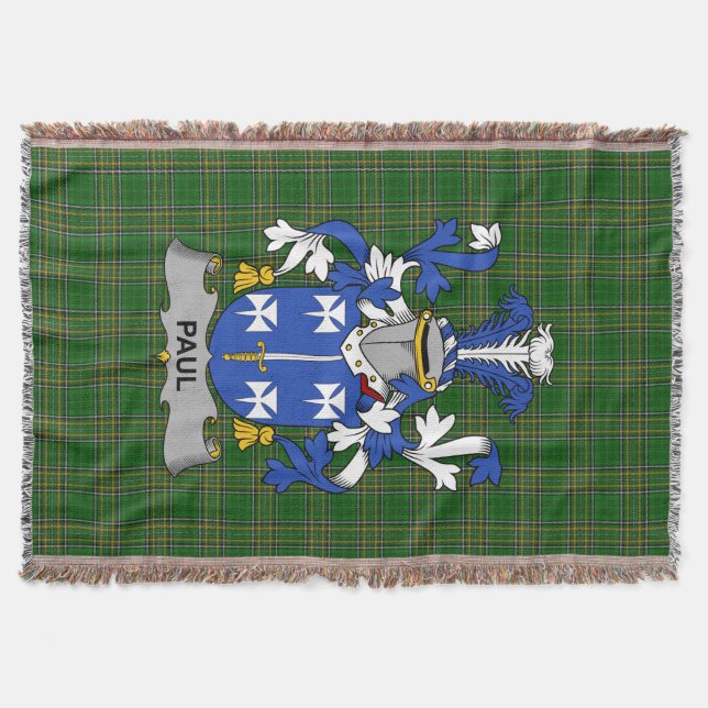 Irish Paul Coat of Arms Familienwappen Irland Decke (Vorderseite)