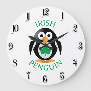 Irish penguin große wanduhr