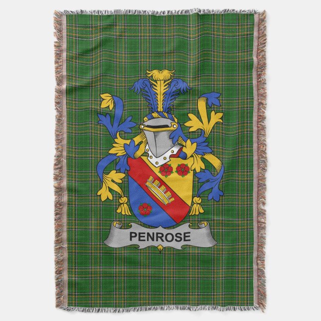 Irish Penrose Coat of Arms Familienwappen Irland Decke (Vorderseite Vertikal)