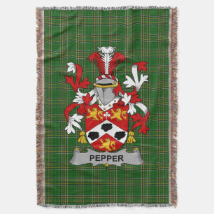 Irish Pepper Coat of Arms Familienwappen Irland Decke