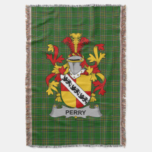Irish Perry Coat of Arms Familienwappen Irland Decke