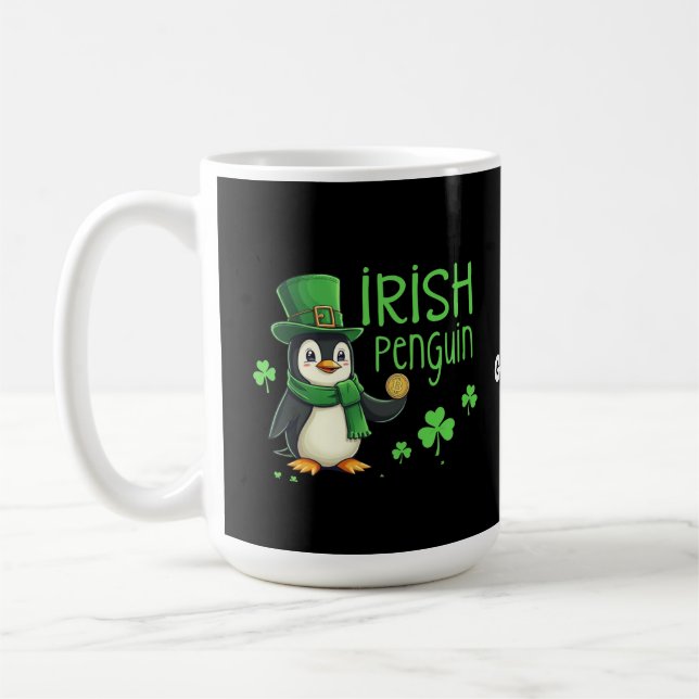 Irish Pinguin A Lucky Blend of Fun, Spaß, Charm Kaffeetasse (Links)