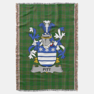 Irish Pitt Coat of Arms Familienwappen Irland Decke