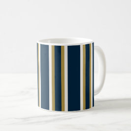 Irish Polo Streifen Blau und Gold Kaffeetasse