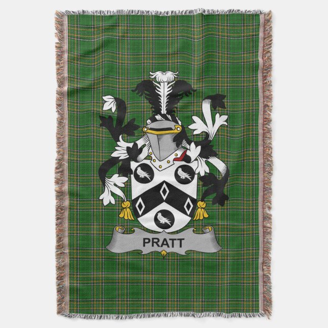 Irish Pratt Coat of Arms Familienwappen Irland Decke (Vorderseite Vertikal)