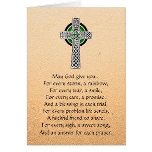 Irish Prayer Celtic Cross Greeting Card