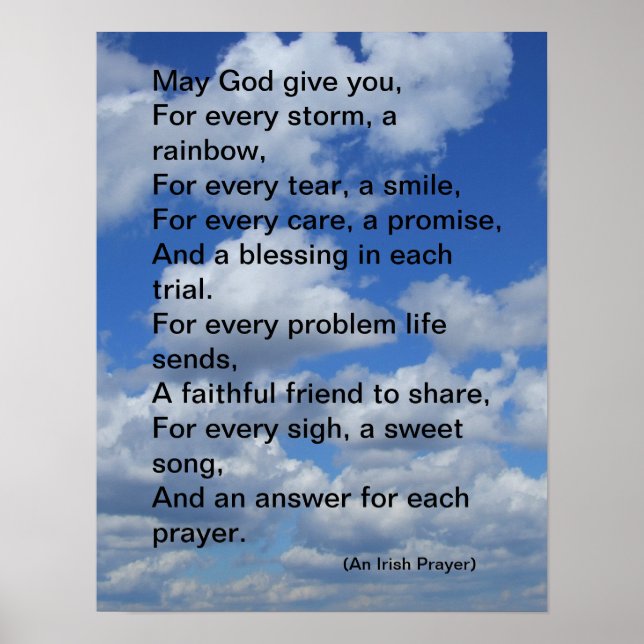 Irish Prayer Poster (Vorne)