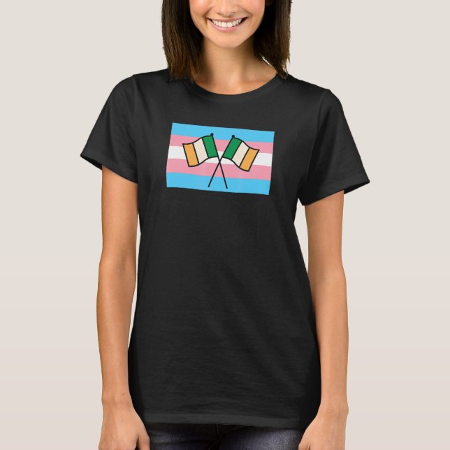 Irish Pride Transgender Pride Flag St Patrick's Da T-Shirt (Vorderseite)