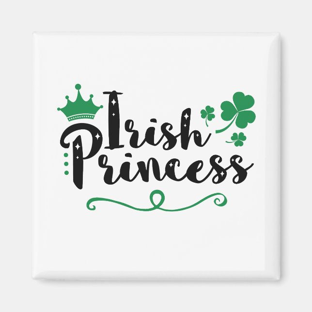 Irish Princess Women St Patrick's Day Script Magnet (Vorne)