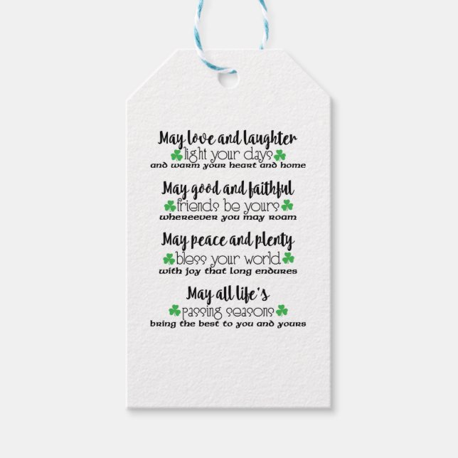 Irish Proverb Blessing Geschenkanhänger (Vorderseite)