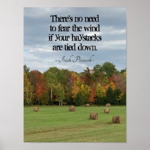 Irish Proverb Keine Notwendigkeit zu fürchten, de Poster