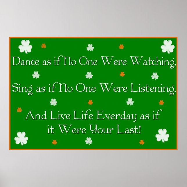 Irish Proverb Print Poster (Vorne)