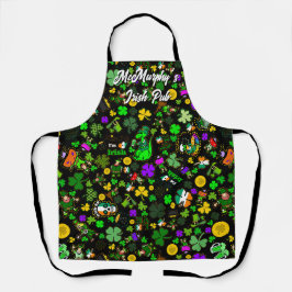 Irish Pub Leprechauns Kleeblatts Gold Coins Cloins Schürze