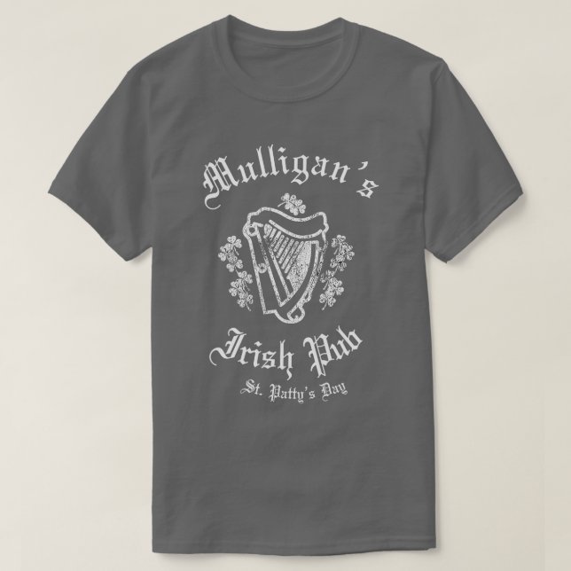 Irish Pub Mulligans Irish Drinking Bar T-Shirt (Design vorne)