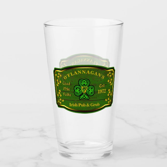Irish Pub Personalisiert Pint Glass Glas (Vorderseite)