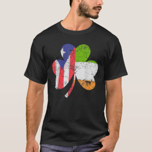 Irish Puerto Rican Flag Irland Kleeblatt St Patric T-Shirt