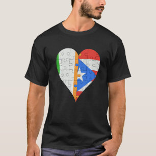 Irish Puerto Rico Flag Herz T-Shirt