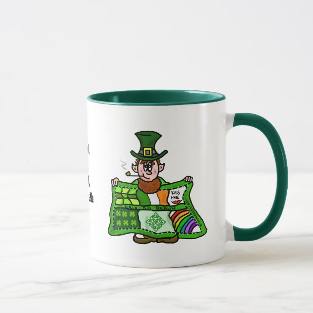 Irish Quilt & Leprechaun-Tasse mit lustigem Segen Tasse (Rechts)