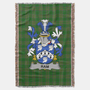 Irish Ram Coat of Arms Familienwappen Irland Decke