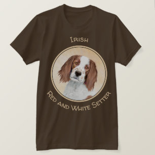 Irish Red and White Setter Malerei - Original Kuns T-Shirt