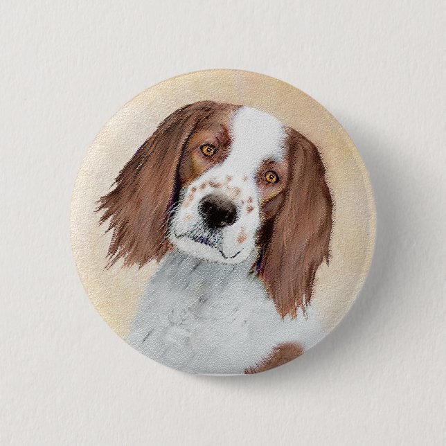 Irish Red and White Setter Painting - Original Art Button (Vorderseite)