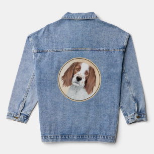 Irish Red and White Setter Painting - Original Art Jeansjacke