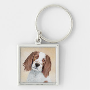 Irish Red and White Setter Painting - Original Art Schlüsselanhänger