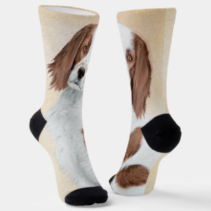 Irish Red and White Setter Painting - Original Art Socken