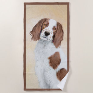 Irish Red and White Setter Painting - Original Art Strandtuch