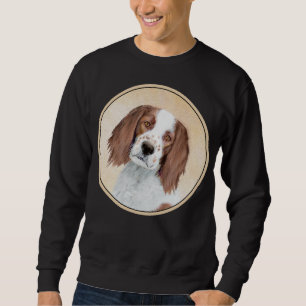 Irish Red and White Setter Painting - Original Art Sweatshirt