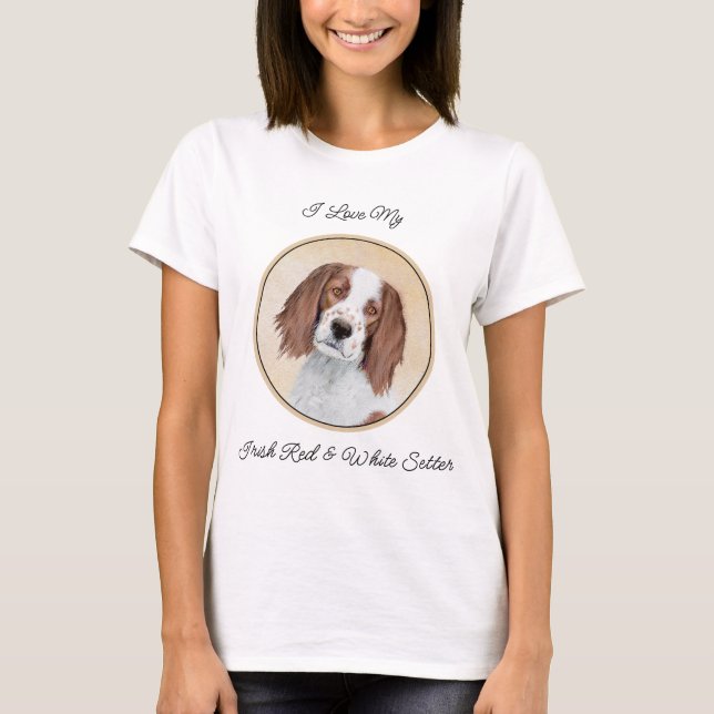 Irish Red and White Setter Painting - Original Art T-Shirt (Vorderseite)