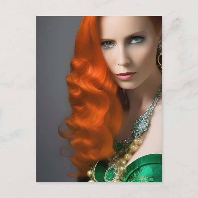 Irish Red Haired Goddess Postcard Postkarte (Vorderseite)