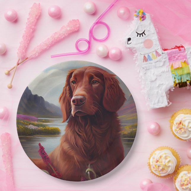 Irish Red on a Paddle: Ein Landschaftliches Abente Pappteller (Party)