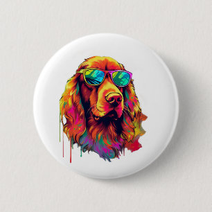 Irish Red Setter Dog Hunde Rasse für eine irische  Button