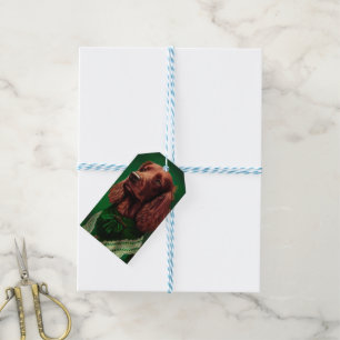 Irish Red Setter Dog in St. Patrick's Day Dress Geschenkanhänger