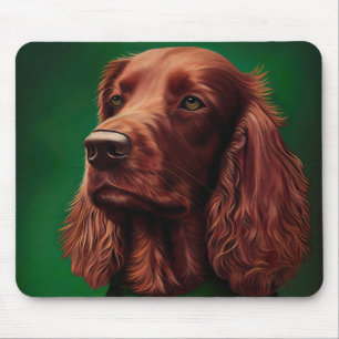 Irish Red Setter Dog in St. Patrick's Day Dress Mousepad