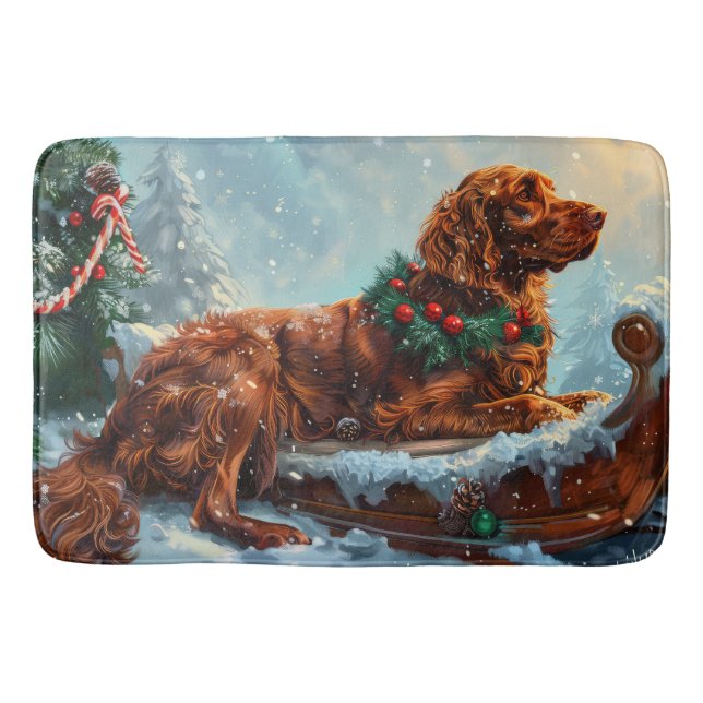 Irish Red Setter Dog Weihnachtsfest Badematte (Vorderseite)