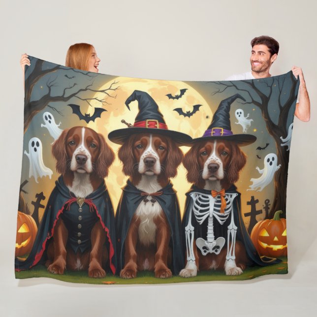 Irish Red Setter Dogs Pumpkin Halloween Funny Fleecedecke (Beispiel)