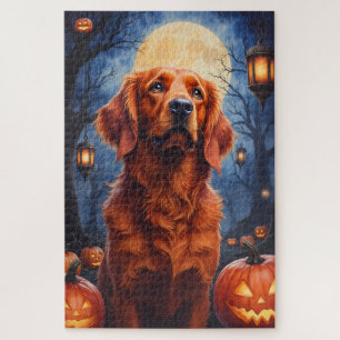Irish Red Setter Gothic Halloween-Porträt