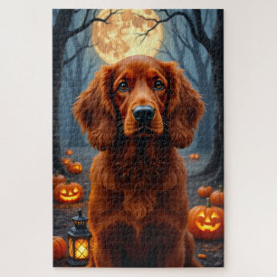 Irish Red Setter Gothic Halloween-Porträt