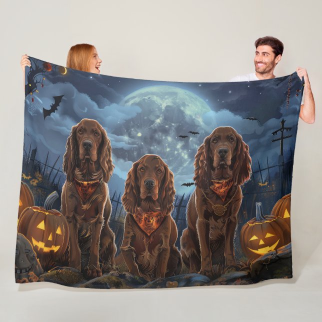 Irish Red Setter Halloween Spooky Fleecedecke (Beispiel)