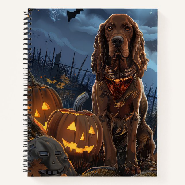 Irish Red Setter Halloween Spooky Notizbuch (Vorderseite)
