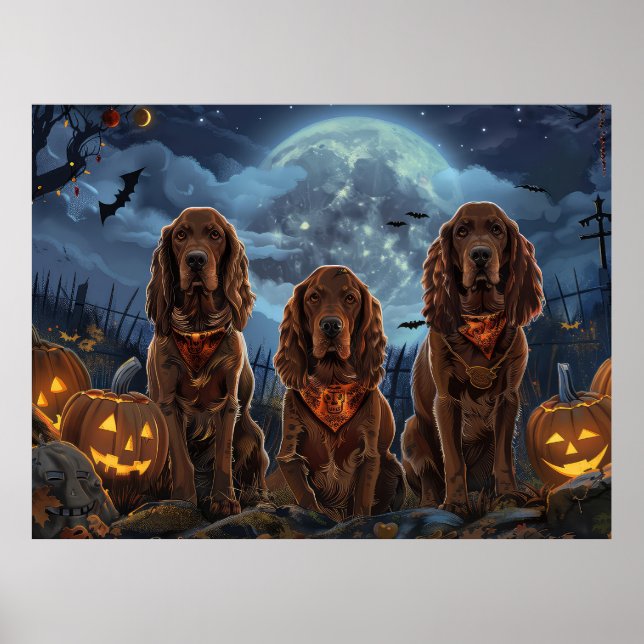 Irish Red Setter Halloween Spooky Poster (Vorne)