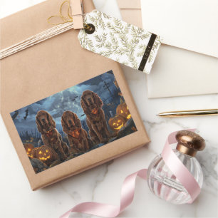 Irish Red Setter Halloween Spooky Rechteckiger Aufkleber