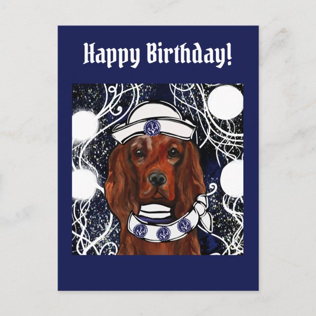 Irish Red Setter Postkarte (Vorderseite)