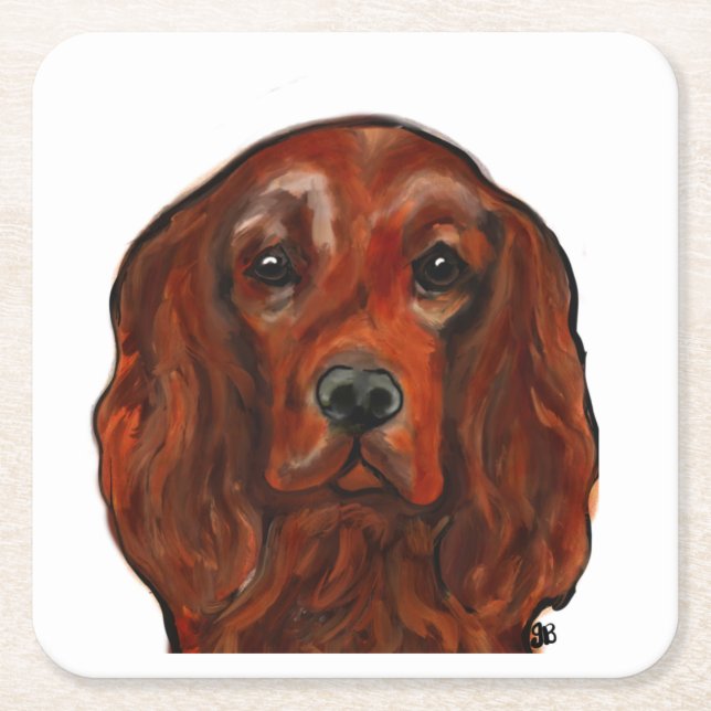 Irish Red Setter Rechteckiger Pappuntersetzer (Vorderseite)