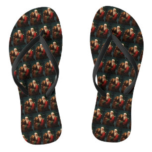 Irish Red Setter Santa Claus Festliche Weihnachten Flip Flops