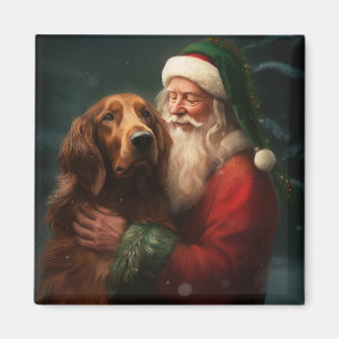 Irish Red Setter Santa Claus Festliche Weihnachten Magnet