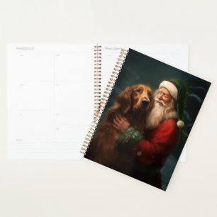 Irish Red Setter Santa Claus Festliche Weihnachten Planer