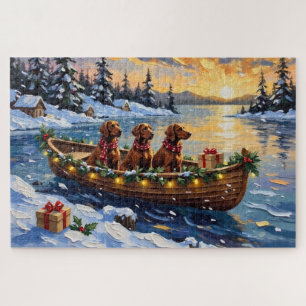 Irish Red Setter Weihnachtsboot Urlaub